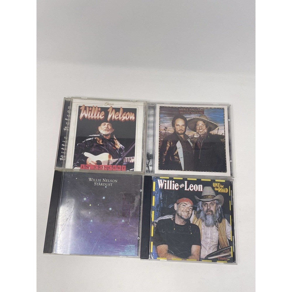 Willie Nelson CD Lot Of 4 Merle Haggard Leon Russell Stardust In Concert Country